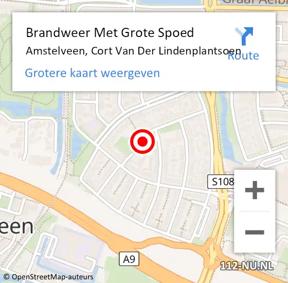 Locatie op kaart van de 112 melding: Brandweer Met Grote Spoed Naar Amstelveen, Cort Van Der Lindenplantsoen op 14 juni 2017 14:12