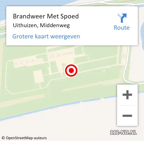 Locatie op kaart van de 112 melding: Brandweer Met Spoed Naar Uithuizen, Middenweg op 14 juni 2017 14:58
