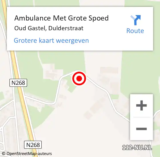 Locatie op kaart van de 112 melding: Ambulance Met Grote Spoed Naar Oud Gastel, Dulderstraat op 14 juni 2017 16:34