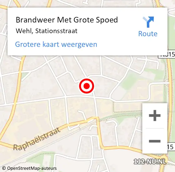 Locatie op kaart van de 112 melding: Brandweer Met Grote Spoed Naar Wehl, Stationsstraat op 14 juni 2017 16:39