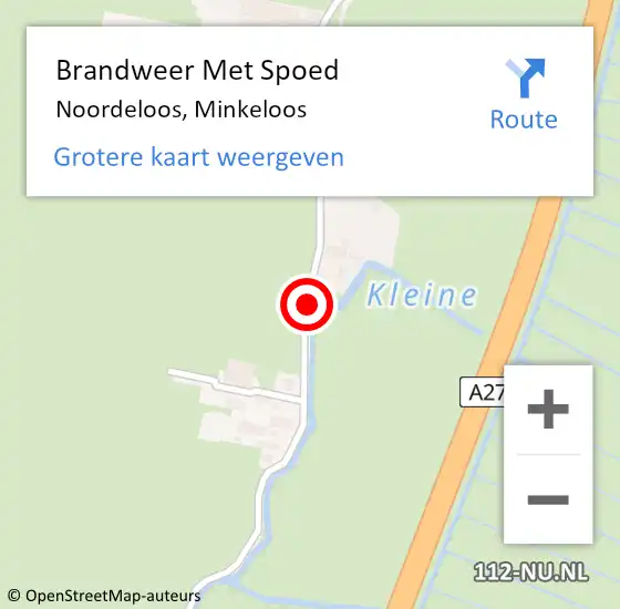 Locatie op kaart van de 112 melding: Brandweer Met Spoed Naar Noordeloos, Minkeloos op 14 juni 2017 16:48