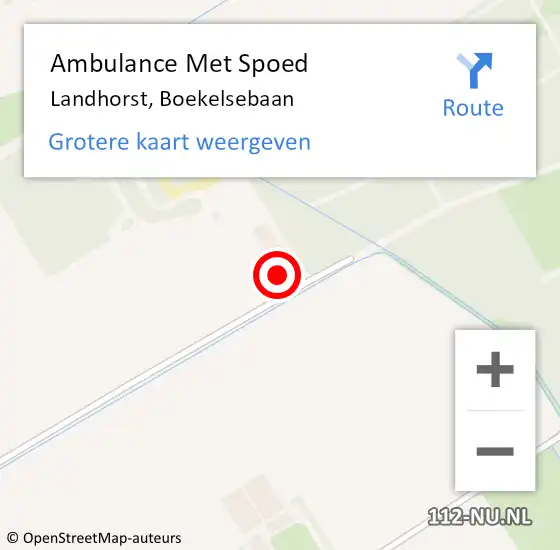 Locatie op kaart van de 112 melding: Ambulance Met Spoed Naar Landhorst, Boekelsebaan op 14 juni 2017 17:00