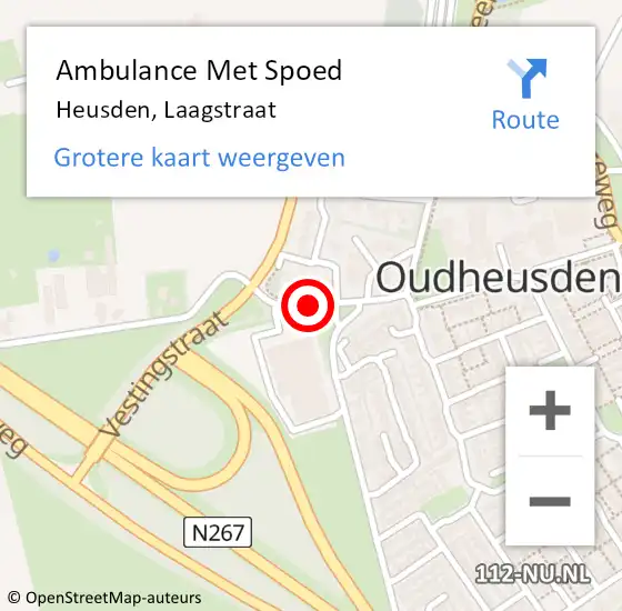 Locatie op kaart van de 112 melding: Ambulance Met Spoed Naar Heusden, Laagstraat op 14 juni 2017 17:19