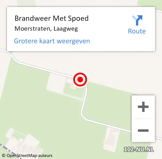 Locatie op kaart van de 112 melding: Brandweer Met Spoed Naar Moerstraten, Laagweg op 14 juni 2017 18:00