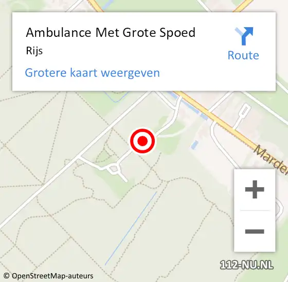 Locatie op kaart van de 112 melding: Ambulance Met Grote Spoed Naar Rijs op 23 januari 2014 19:38