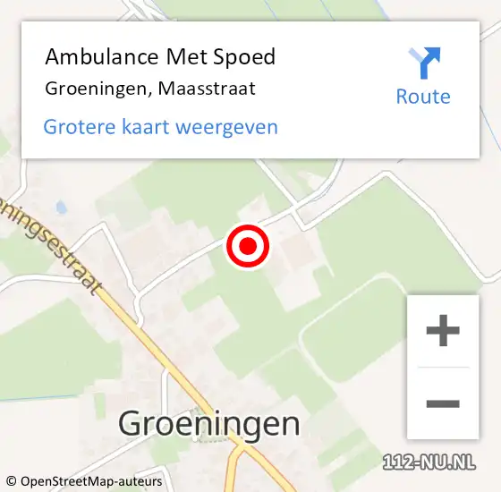 Locatie op kaart van de 112 melding: Ambulance Met Spoed Naar Groeningen, Maasstraat op 14 juni 2017 19:26