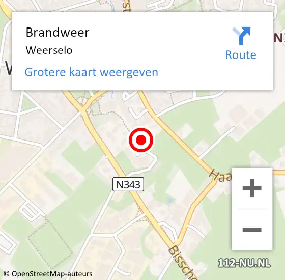 Locatie op kaart van de 112 melding: Brandweer Weerselo op 14 juni 2017 20:36