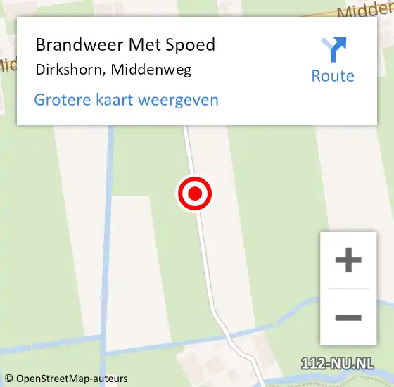 Locatie op kaart van de 112 melding: Brandweer Met Spoed Naar Dirkshorn, Middenweg op 20 september 2013 09:31