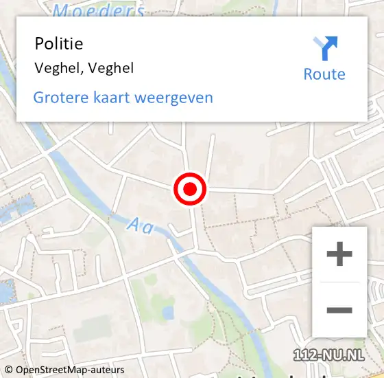 Locatie op kaart van de 112 melding: Politie Veghel, Veghel op 14 juni 2017 21:58
