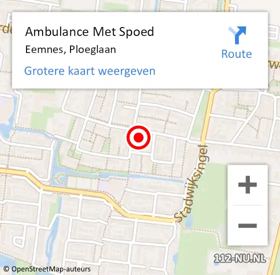 Locatie op kaart van de 112 melding: Ambulance Met Spoed Naar Eemnes, Ploeglaan op 14 juni 2017 23:13