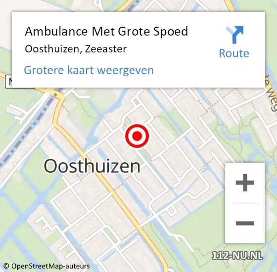 Locatie op kaart van de 112 melding: Ambulance Met Grote Spoed Naar Oosthuizen, Zeeaster op 23 januari 2014 20:21