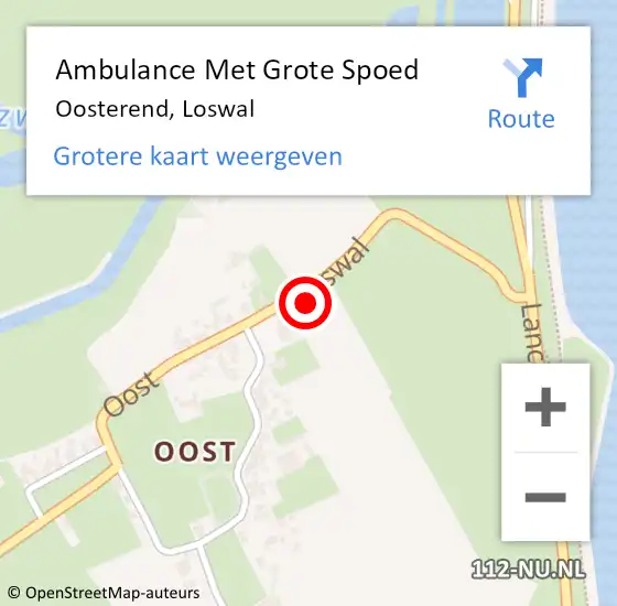 Locatie op kaart van de 112 melding: Ambulance Met Grote Spoed Naar Oosterend, Loswal op 15 juni 2017 02:31