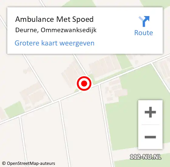 Locatie op kaart van de 112 melding: Ambulance Met Spoed Naar Deurne, Ommezwanksedijk op 15 juni 2017 03:06