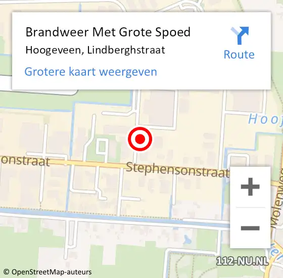 Locatie op kaart van de 112 melding: Brandweer Met Grote Spoed Naar Hoogeveen, Lindberghstraat op 15 juni 2017 06:43