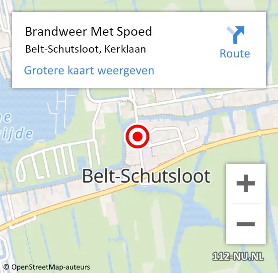 Locatie op kaart van de 112 melding: Brandweer Met Spoed Naar Belt-Schutsloot, Kerklaan op 15 juni 2017 07:03