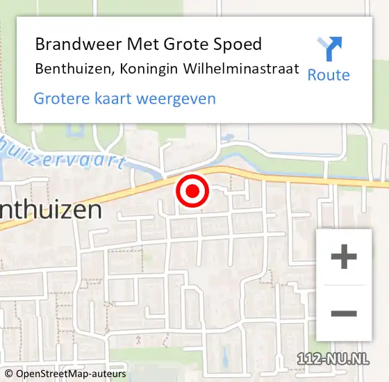 Locatie op kaart van de 112 melding: Brandweer Met Grote Spoed Naar Benthuizen, Koningin Wilhelminastraat op 15 juni 2017 07:20