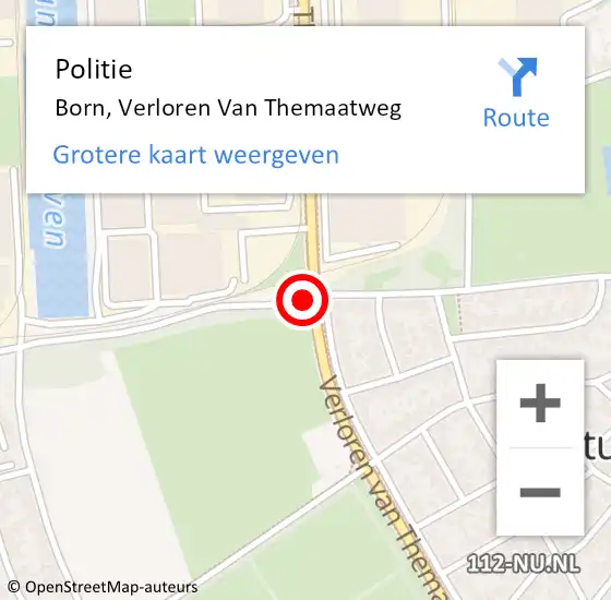 Locatie op kaart van de 112 melding: Politie Born, Verloren Van Themaatweg op 15 juni 2017 08:02