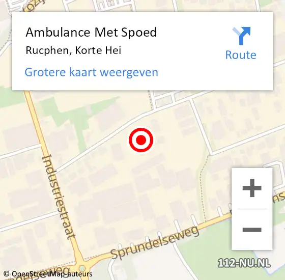 Locatie op kaart van de 112 melding: Ambulance Met Spoed Naar Rucphen, Korte Hei op 15 juni 2017 08:59