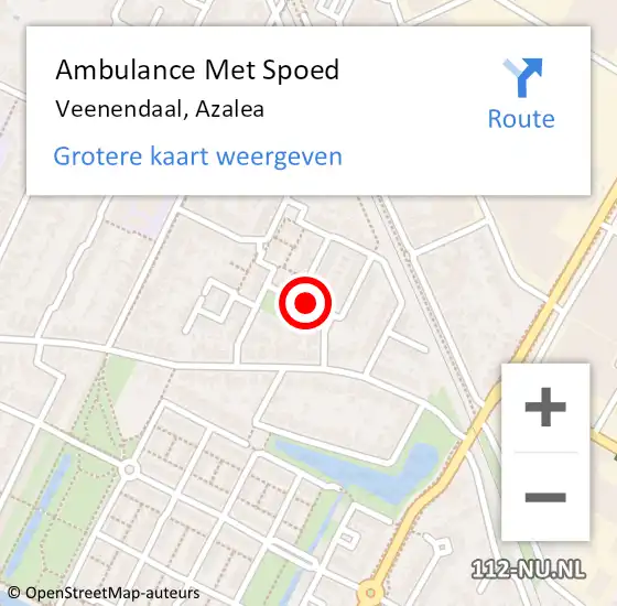 Locatie op kaart van de 112 melding: Ambulance Met Spoed Naar Veenendaal, Azalea op 23 januari 2014 20:55