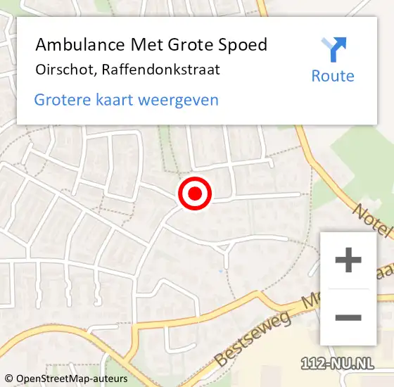 Locatie op kaart van de 112 melding: Ambulance Met Grote Spoed Naar Oirschot, Raffendonkstraat op 15 juni 2017 11:09