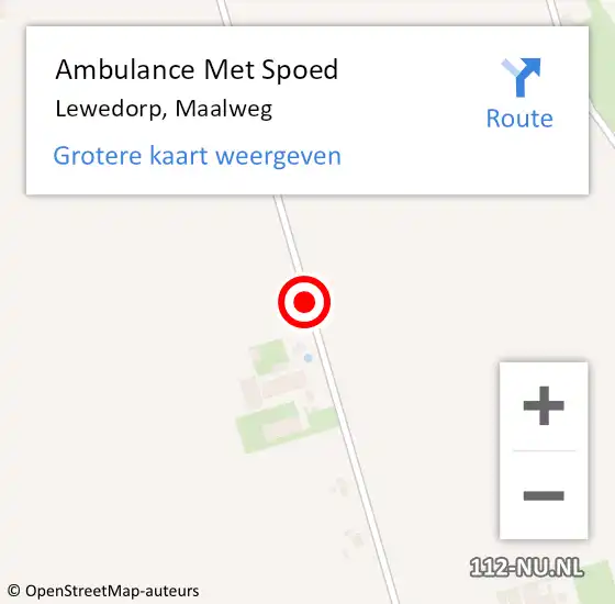 Locatie op kaart van de 112 melding: Ambulance Met Spoed Naar Lewedorp, Maalweg op 15 juni 2017 12:54