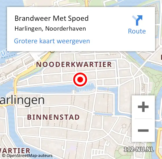 Locatie op kaart van de 112 melding: Brandweer Met Spoed Naar Harlingen, Noorderhaven op 15 juni 2017 12:56