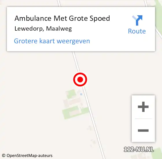Locatie op kaart van de 112 melding: Ambulance Met Grote Spoed Naar Lewedorp, Maalweg op 15 juni 2017 12:59