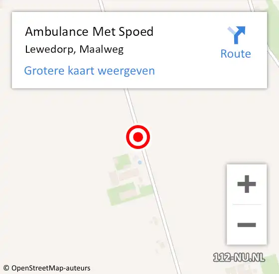 Locatie op kaart van de 112 melding: Ambulance Met Spoed Naar Lewedorp, Maalweg op 15 juni 2017 13:15