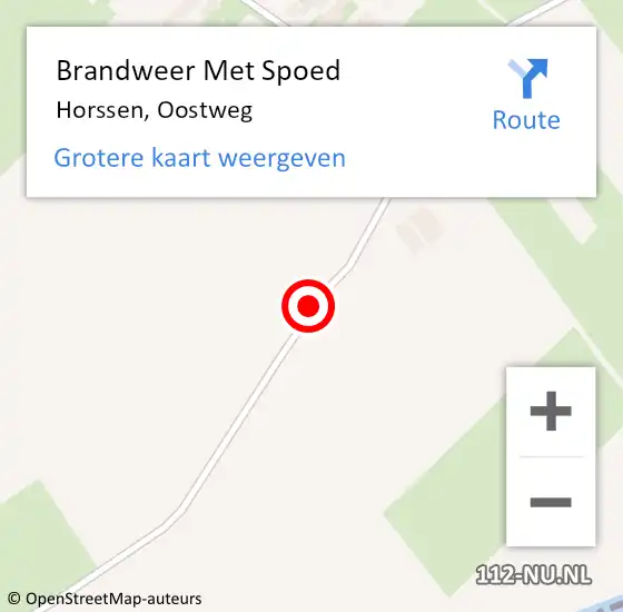 Locatie op kaart van de 112 melding: Brandweer Met Spoed Naar Horssen, Oostweg op 15 juni 2017 13:50