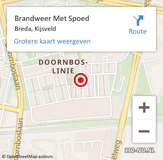 Locatie op kaart van de 112 melding: Brandweer Met Spoed Naar Breda, Kijsveld op 15 juni 2017 14:21