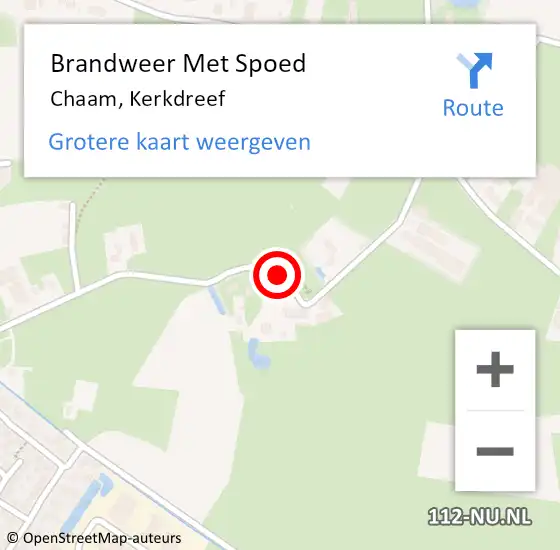 Locatie op kaart van de 112 melding: Brandweer Met Spoed Naar Chaam, Kerkdreef op 15 juni 2017 14:24