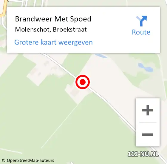 Locatie op kaart van de 112 melding: Brandweer Met Spoed Naar Molenschot, Broekstraat op 15 juni 2017 14:25