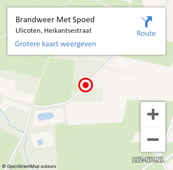 Locatie op kaart van de 112 melding: Brandweer Met Spoed Naar Ulicoten, Heikantsestraat op 15 juni 2017 14:25