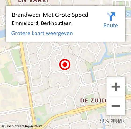 Locatie op kaart van de 112 melding: Brandweer Met Grote Spoed Naar Emmeloord, Berkhoutlaan op 15 juni 2017 14:27