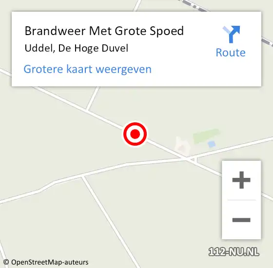 Locatie op kaart van de 112 melding: Brandweer Met Grote Spoed Naar Uddel, De Hoge Duvel op 15 juni 2017 14:32