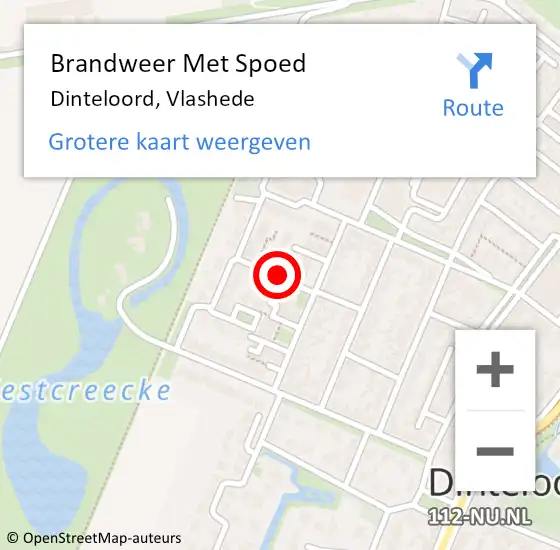 Locatie op kaart van de 112 melding: Brandweer Met Spoed Naar Dinteloord, Vlashede op 15 juni 2017 14:46