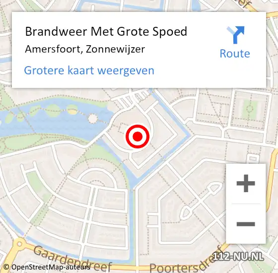 Locatie op kaart van de 112 melding: Brandweer Met Grote Spoed Naar Amersfoort, Zonnewijzer op 15 juni 2017 14:55