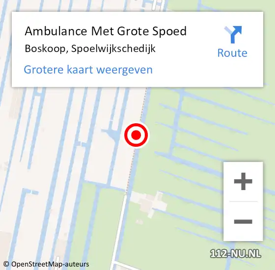 Locatie op kaart van de 112 melding: Ambulance Met Grote Spoed Naar Boskoop, Spoelwijkschedijk op 15 juni 2017 15:30