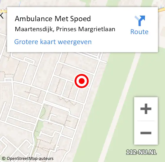 Locatie op kaart van de 112 melding: Ambulance Met Spoed Naar Maartensdijk, Prinses Margrietlaan op 15 juni 2017 16:19