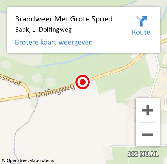 Locatie op kaart van de 112 melding: Brandweer Met Grote Spoed Naar Baak, L. Dolfingweg op 15 juni 2017 18:54