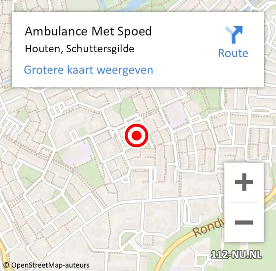 Locatie op kaart van de 112 melding: Ambulance Met Spoed Naar Houten, Schuttersgilde op 15 juni 2017 19:27