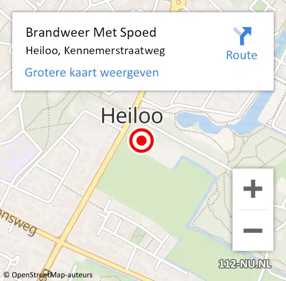 Locatie op kaart van de 112 melding: Brandweer Met Spoed Naar Heiloo, Kennemerstraatweg op 15 juni 2017 20:38