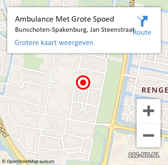 Locatie op kaart van de 112 melding: Ambulance Met Grote Spoed Naar Bunschoten-Spakenburg, Jan Steenstraat op 15 juni 2017 21:41