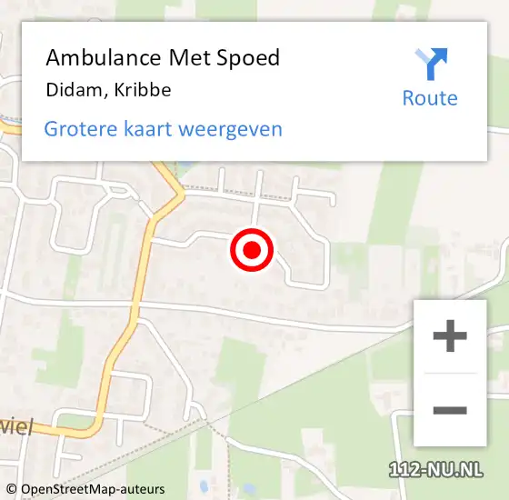 Locatie op kaart van de 112 melding: Ambulance Met Spoed Naar Didam, Kribbe op 15 juni 2017 22:35