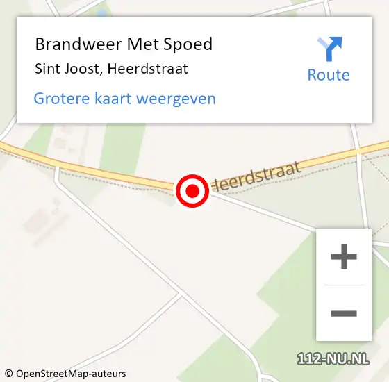 Locatie op kaart van de 112 melding: Brandweer Met Spoed Naar Sint Joost, Heerdstraat op 15 juni 2017 23:02