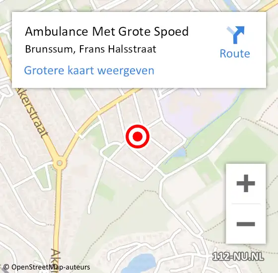 Locatie op kaart van de 112 melding: Ambulance Met Grote Spoed Naar Brunssum, Frans Halsstraat op 23 januari 2014 23:29