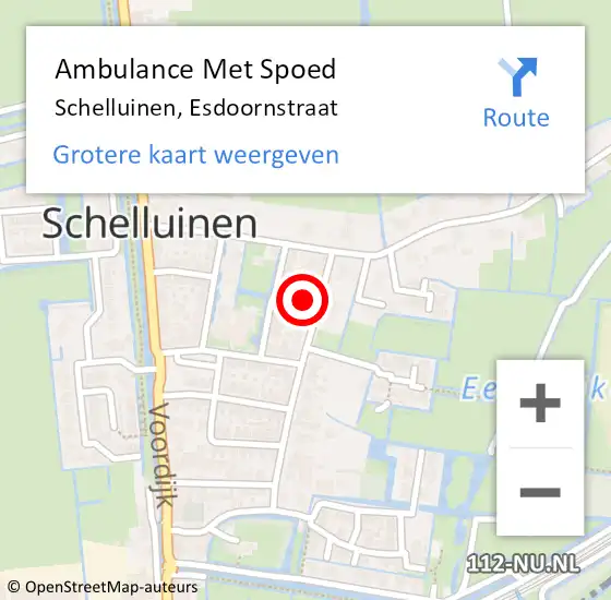 Locatie op kaart van de 112 melding: Ambulance Met Spoed Naar Schelluinen, Esdoornstraat op 24 januari 2014 00:07