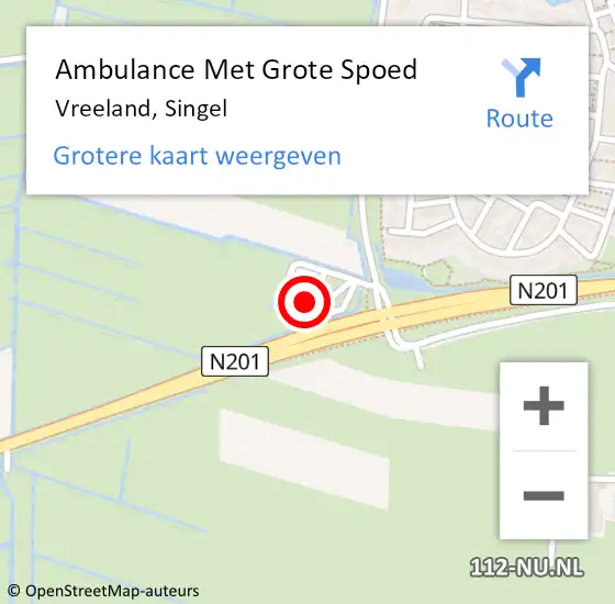 Locatie op kaart van de 112 melding: Ambulance Met Grote Spoed Naar Vreeland, Singel op 16 juni 2017 06:48