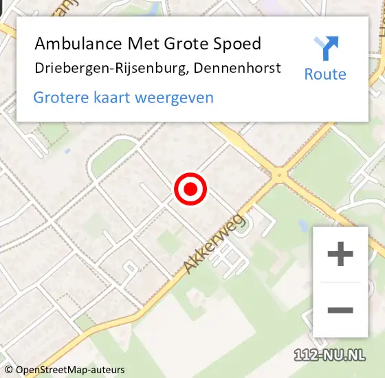 Locatie op kaart van de 112 melding: Ambulance Met Grote Spoed Naar Driebergen-Rijsenburg, Dennenhorst op 16 juni 2017 07:16