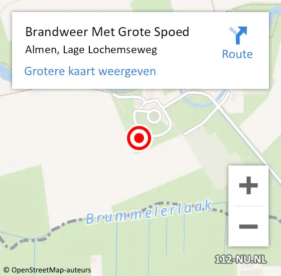 Locatie op kaart van de 112 melding: Brandweer Met Grote Spoed Naar Almen, Lage Lochemseweg op 16 juni 2017 08:43